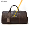 Image of Luxury Genuine Leather Men Women Travel Bag Cow Leather Carry On Luggage Bag Travel Shoulder Bag Male Female Weekend Duffle Bag Shopping