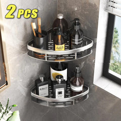 Bathroom No-Nail Shelf Shower Corner Shelf Aluminum Shampoo Shelf Shower Organizer Bathroom Accessories - Shopping