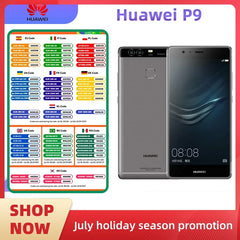 Huawei P9 4g Smartphone Kirin 955 5.2 Inch 1920x1080 LCD Screen Fingerprint 12MP+12MP Camera Used Phone Shopping111