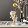 Image of Statue Desing Home Decor Ornaments Decorative Balloon Flying Bear Sclupture Resin Figurine Table Decoration home Room Decor Shopping