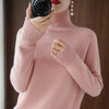 Image of Turtleneck Pullover Fall/winter 2023 Cashmere Sweater Women Pure Color Casual Long-sleeved Loose Pullover Bottoming Women's Shopping