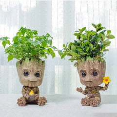 disney Marvel Avengers Groot Mini figure Pen Holder  Flower Pot Anime Toys Action Figure Sitting Groot Christmas Kids Toys Gifts Shopping