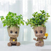 Image of disney Marvel Avengers Groot Mini figure Pen Holder  Flower Pot Anime Toys Action Figure Sitting Groot Christmas Kids Toys Gifts Shopping