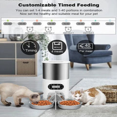 3L 4.5L Double Meal Dog Automatic Feeder Cats Smart Feeding Tuya WIFI Food Dispenser Bowl Auto Recording Timming Pet Feeder Shopping