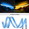 Image of 2pcs 12V LED DRL Car Daytime Running Light Flexible Waterproof Strip Auto Headlights White Turn Signal Yellow Brake Flow Lights Shopping