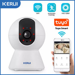 KERUI 1080P 3MP 5MP Tuya Smart Mini WiFi IP Camera Indoor Wireless Security Home CCTV Surveillance Camera 2MP With Auto Tracking Shopping