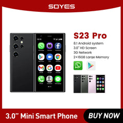 SOYES S23 Pro Mini Smartphone3G WCDMA 3.0 Inch Screen 2 SIM Android OS GPRS Dual Cameras Wi-Fi Hotspot Type-C Super Smartphone Shopping111