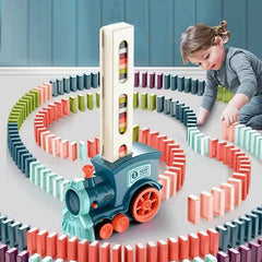 Kids Automatic Laying Domino Train Electric Car Dominoes Set Brick Blocks Kits Games Educational Toys Children DIY Toy Boys Gift Shopping