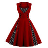 Image of S-5XL Women Robe Retro Vintage Dress 50s 60s Rockabilly Dot Swing Pin Up Summer Party Dresses Elegant Tunic Vestidos Casual Shopping