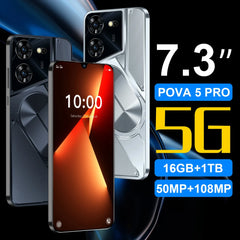 Cell Phone Pova 5 Pro Smartphone 5G Original 7.3 HD Screen 108MP Dual Sim Smart Mobile Phones Android Face Unlocked Cellphones Shopping111