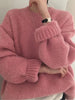 Image of 10 Colors Pink Women Sweater Womens Winter Sweaters Pullover Female Knitting Overszie Long Sleeve Loose Knitted Outerwear White Shopping