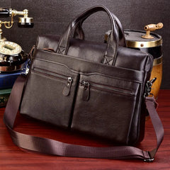 Business Laptop Bag Men Genuine Leather Handbags Male Leather Travel Briefcases Men High Quality Cowhide Leather Messenger Bags Shopping