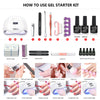 Image of Manicure Set with Led Nail Lamp 120W Nail Set 30/20/10 Color UV Polish Gel Nail Kit Tools Set with Nail Drill Machine Nail files Shopping