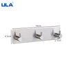 Image of ULA Stainless Steel Wall Hook 3M Sticker Adhesive Door Hook Towel Clothes Robe Rack Toilet Accessories Shower Accessories Shopping