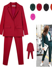 Work Pantsuits OL 2 Piece Set For Women Business Interview Uniform Slim Blazer And Pencil Pants Office Lady Suit Female Outfits Shopping