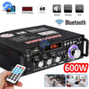 Image of 600W Bluetooth Amplifier 300W+300W 2CH HIFI Audio Stereo Power AMP USB FM Radio Car Home Theater with Remote Control Shopping