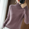 Image of Turtleneck Pullover Fall/winter 2023 Cashmere Sweater Women Pure Color Casual Long-sleeved Loose Pullover Bottoming Women's Shopping