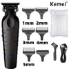 Image of Kemei 2299 Barber Cordless Hair Trimmer 0mm Zero Gapped Carving Clipper Detailer Professional Electric Finish Cutting Machine Shopping