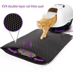 Cat Litter Mat With Gift Double Layer Waterproof Pet Litter Box Mat Non-slip Sand Cat Pad Washable Bed Mat Clean Pad Products Shopping