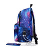 Image of Men Canvas School Laptop Backpack Galaxy Star Universe Space USB Charging for Teenagers Boys Student Girls Bags Travel  Mochila Shopping