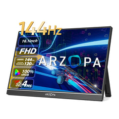 Image of ARZOPA 16.1'' 144Hz 1080P FHD Portable Gaming Monitor HDR External Second Screen for Switch, Xbox, PS5,Laptop,PC,Mac,Raspberry