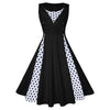 Image of S-5XL Women Robe Retro Vintage Dress 50s 60s Rockabilly Dot Swing Pin Up Summer Party Dresses Elegant Tunic Vestidos Casual Shopping