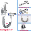 Image of Handheld Bidet Sprayer Set 304 Stainless Steel Spray Gun Shower Handheld Toilet Bidet Faucet Sprayer Shower Nozzle Self Cleaning Shopping