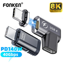 FONKEN 24Pins USB 4 Magnetic Adapter Type C 140W for Macbook Pro Air Samsung 40G 20G 8K@60Hz USB C Fast Charge Magnet Converter Shopping