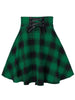 Image of Black Checkered Women's Gothic Skirt Women Pleated Plaid Skirts Spring Autumn Girl Hip Hop Female Punk Goth Mini Skirt Clubwear Shopping