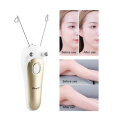 CkeyiN Electric Facial Hair Remover Female Body Leg Face Cotton Thread Epilator Shaver Mini Women Hair Removal Beauty Machine 50