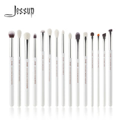 Jessup Professional Makeup Brushes Set 15pcs Make up Brush Pearl White/Silver Tools kit Eye Liner Shader natural-synthetic hair Shopping