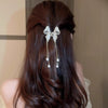 Image of Elegant High-grade Golden Pearl Tassel Hairpin Shopping