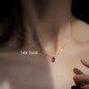 Image of Women's Versatile French Water Drop Sapphire Necklace Shopping