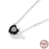 Image of Black Heart-shaped Zircon Little Devil Ear Stud And Ring Jewelry Shopping