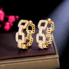 Korean Style Circle Sweet Elegant Light Luxury Cutout Earrings