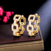 Image of Korean Style Circle Sweet Elegant Light Luxury Cutout Earrings Shopping