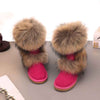 Image of Women's Winter Mid-calf Fox Fur Snow Boots Shopping