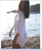 Image of Fashion Solid Color Beach Bikini Lace White Blouse Shopping