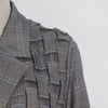 Image of Personalized Grey Plaid Jacket With Heavy Pleating Shopping