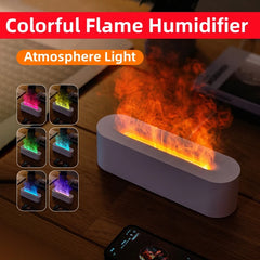 Flame Aroma Diffuser Air Humidifier Ultrasonic Cool Mist Maker Fogger Led Essential Oil Lamp Realistic Fire Difusor Shopping