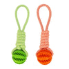 Image of Dog Toys Treat Balls Interactive Hemp Rope Rubber Leaking Balls For Small Dogs Chewing Bite Resistant Toys Pet Tooth Cleaning Bite Resistant Toy Ball For Pet Dogs Puppy Shopping