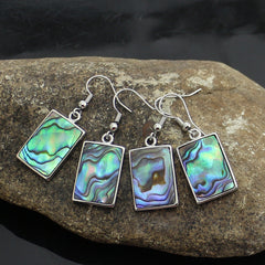 Natural Abalone Colorful Shell Rectangular Edging Ethnic Style Jewelry Earrings Shopping