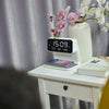 Image of Creative 3 In 1 Bedside Lamp Wireless Charging LCD Screen Alarm Clock  Wireless Phone Charger Shopping