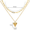 Image of Fashionable Golden Love Chain Double-layer Necklace Shopping