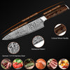 Image of Japanese Vanadium Steel Chef Knife, 7.8 INCH Sharp Kitchen Knives With Laser Pattern And Rosewood Handle Shopping