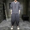 Image of Linen Men's T-shirt Suit Style Summer Retro Shopping