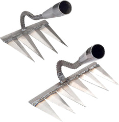 2 PCS Carbon Garden Hand Rake Tool Metal Heavy Duty Weeding Rake Iron Hoe Rake For Backyard Gardening Weeding Loosening Farm Planting - 4 And 6 Tines Shopping