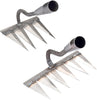 Image of 2 PCS Carbon Garden Hand Rake Tool Metal Heavy Duty Weeding Rake Iron Hoe Rake For Backyard Gardening Weeding Loosening Farm Planting - 4 And 6 Tines Shopping