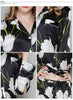 Image of Spring And Autumn Silk Long-Sleeve Home Suit Two-piece Shopping