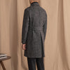 Image of Wool Double Breasted Houndstooth Coat Mid-length Coat Shopping